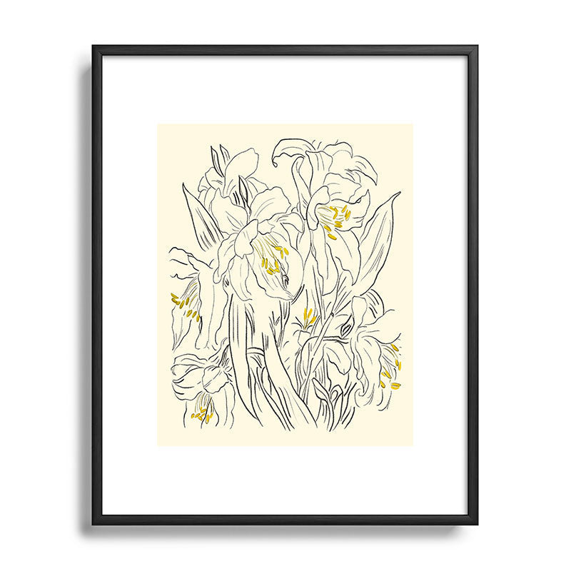 ThingDesign Minimalist Garden flowers Metal Framed Art Print