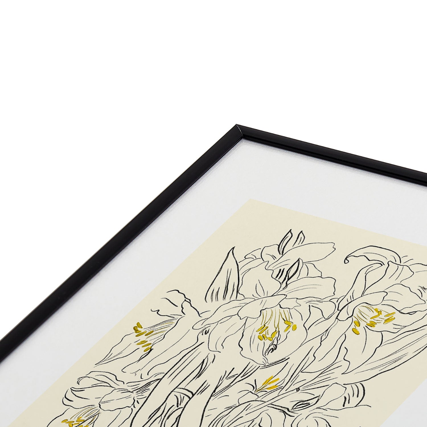 ThingDesign Minimalist Garden flowers Metal Framed Art Print