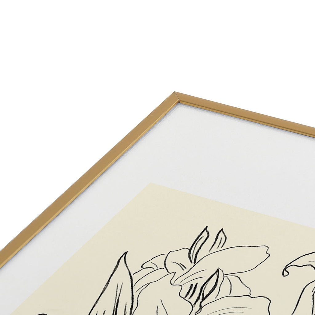 ThingDesign Minimalist Garden flowers Metal Framed Art Print