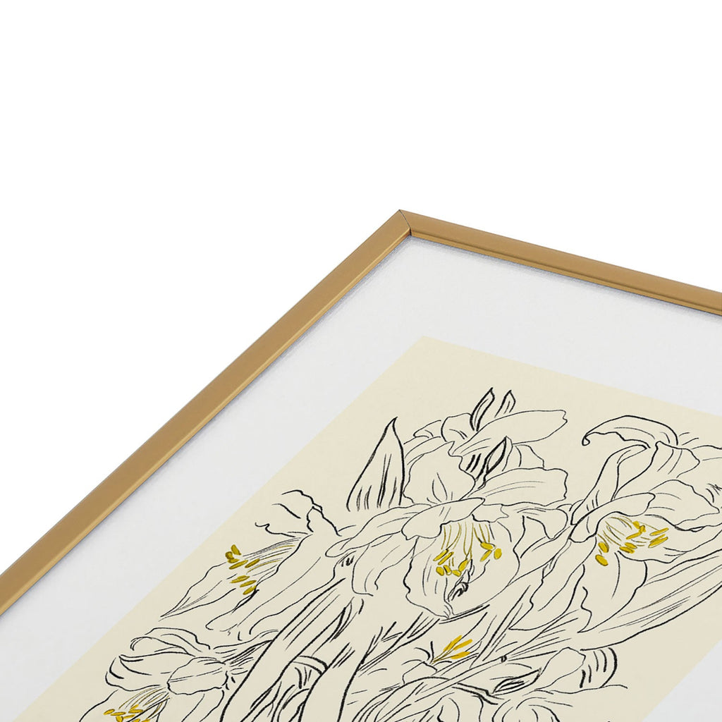 ThingDesign Minimalist Garden flowers Metal Framed Art Print