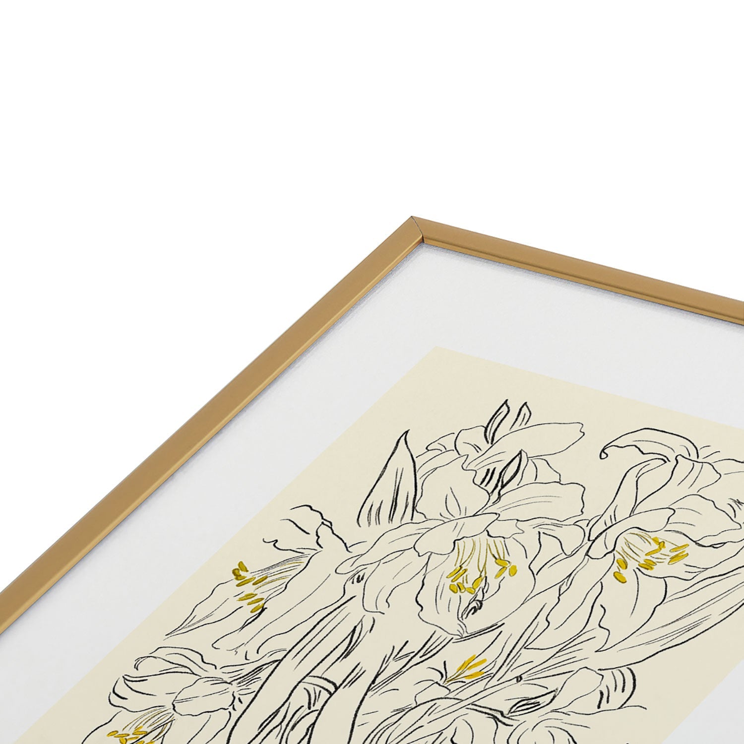 ThingDesign Minimalist Garden flowers Metal Framed Art Print