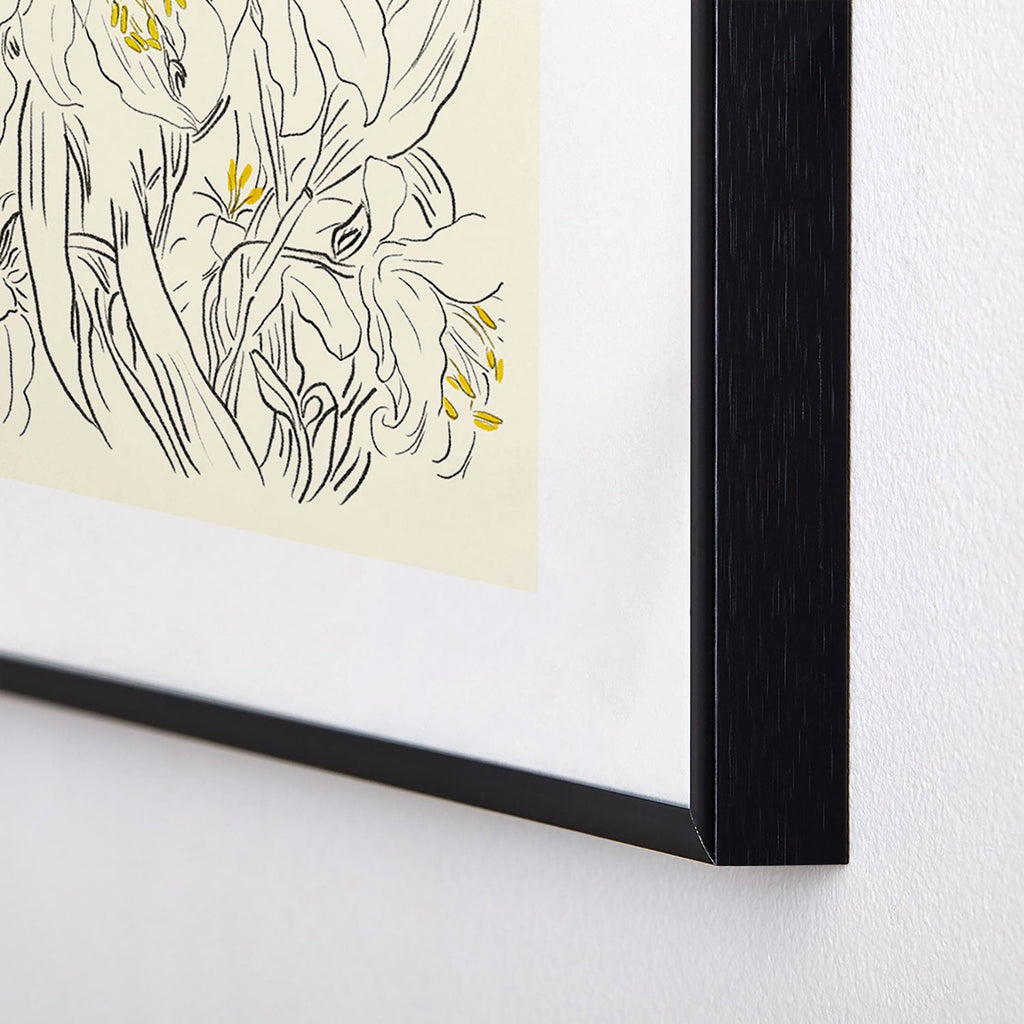 ThingDesign Minimalist Garden flowers Metal Framed Art Print