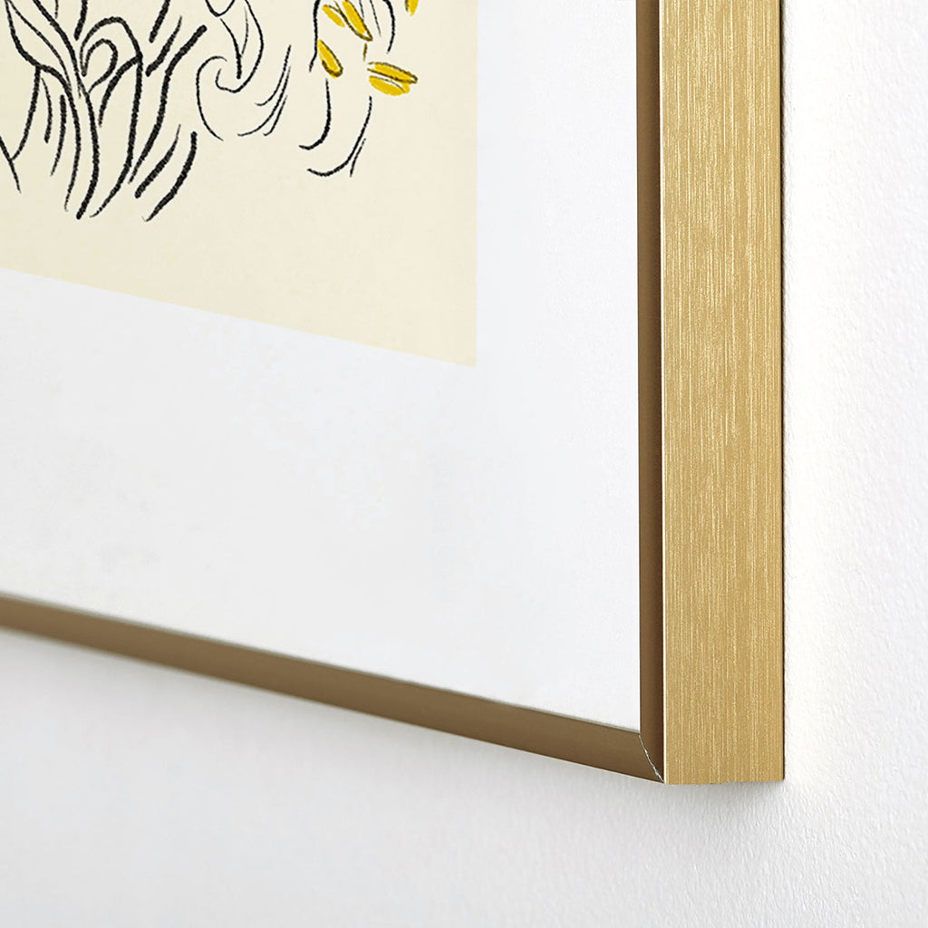 ThingDesign Minimalist Garden flowers Metal Framed Art Print