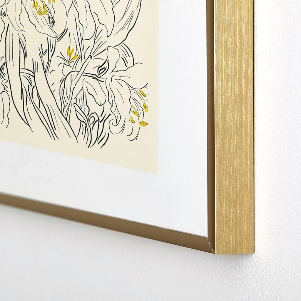 ThingDesign Minimalist Garden flowers Metal Framed Art Print