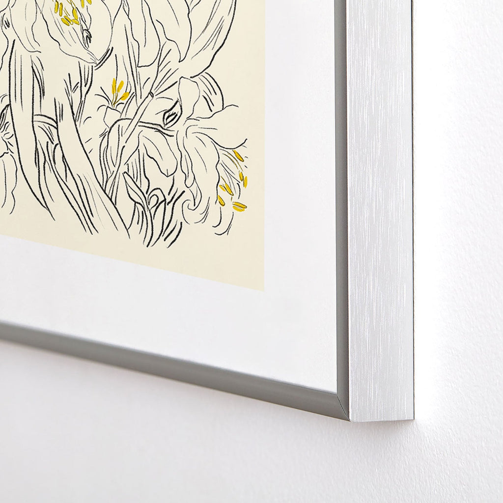 ThingDesign Minimalist Garden flowers Metal Framed Art Print
