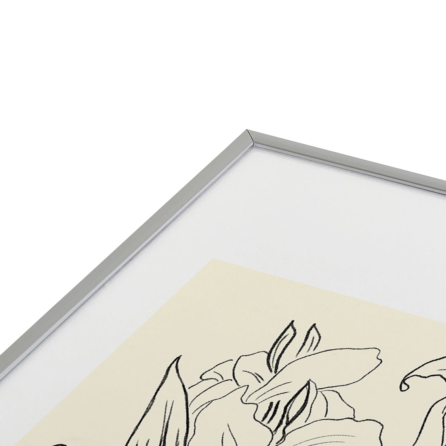 ThingDesign Minimalist Garden flowers Metal Framed Art Print