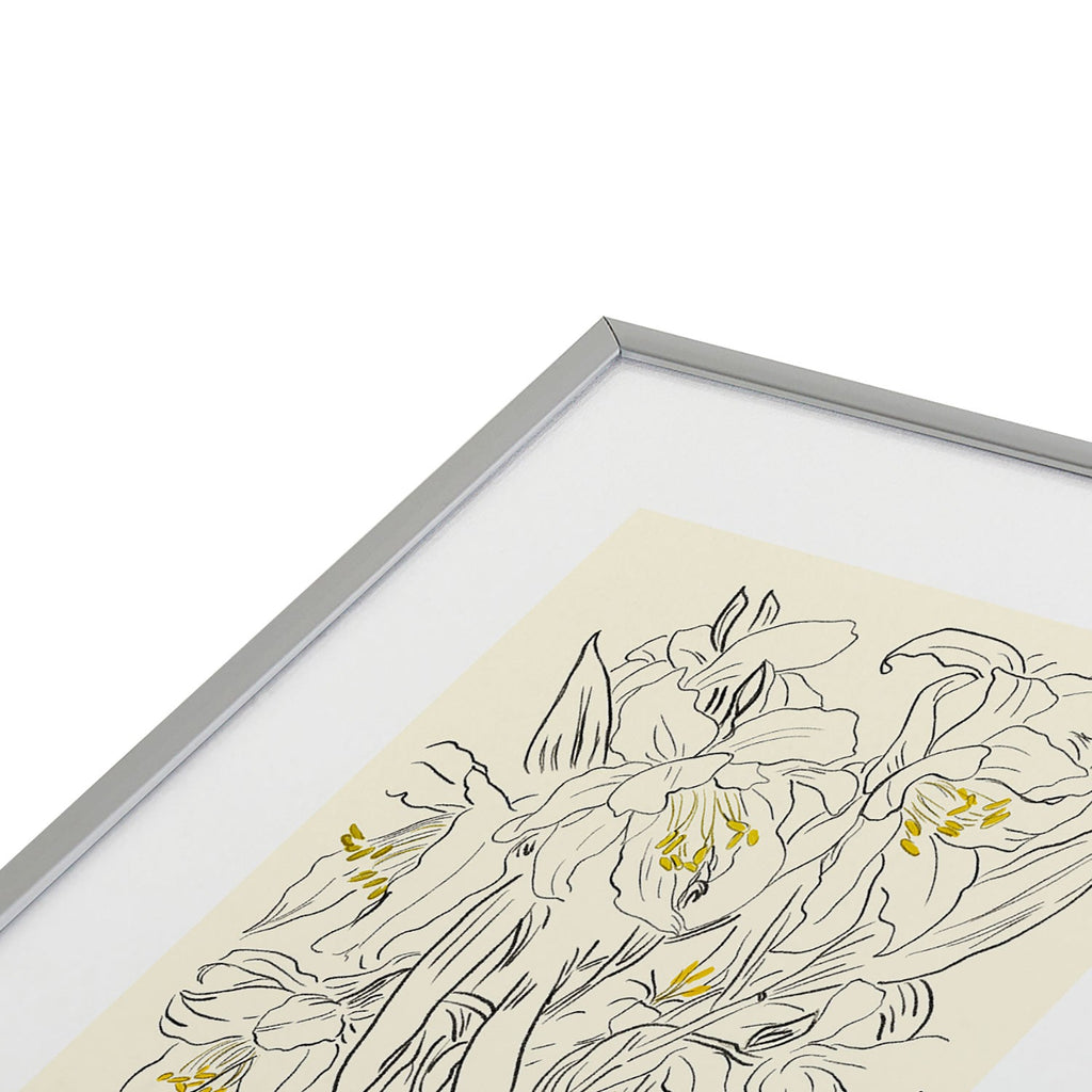 ThingDesign Minimalist Garden flowers Metal Framed Art Print