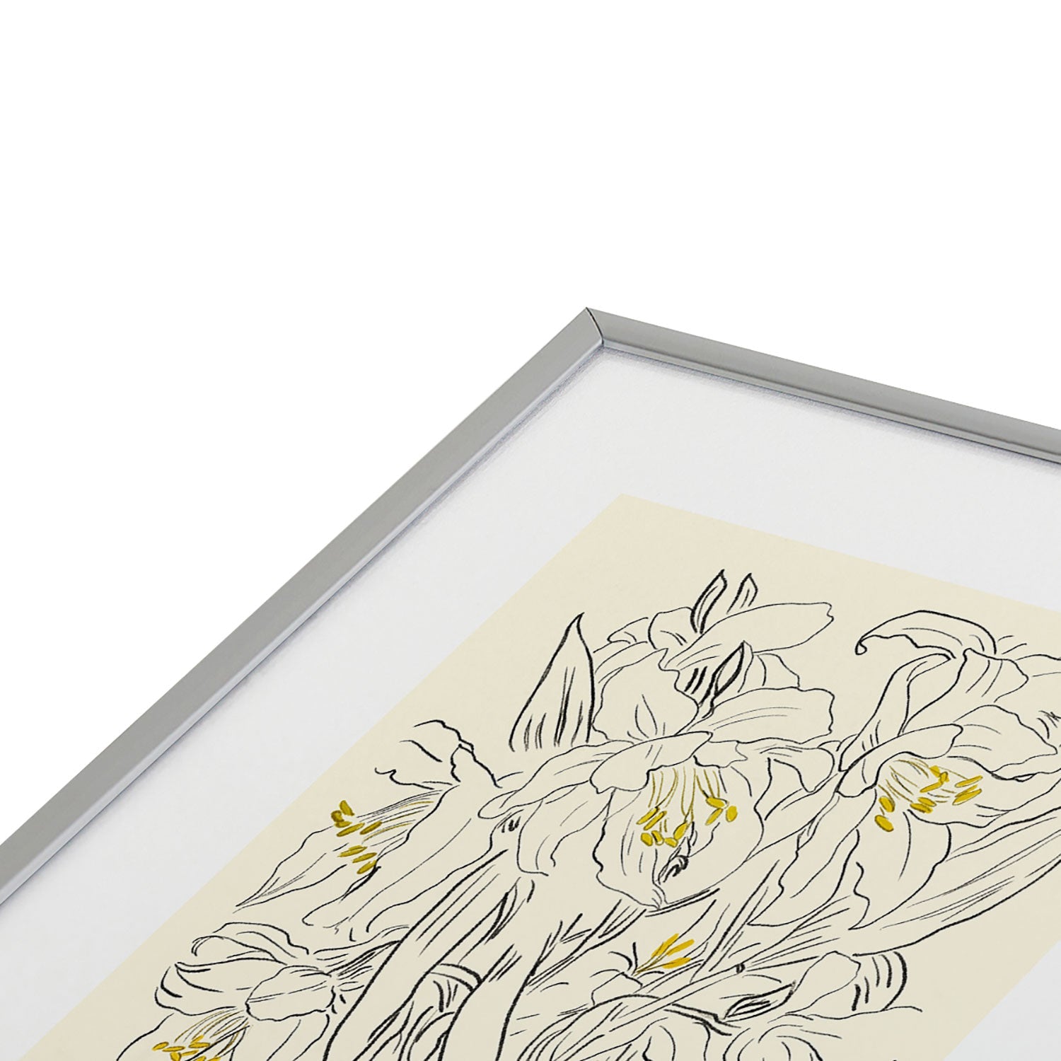 ThingDesign Minimalist Garden flowers Metal Framed Art Print