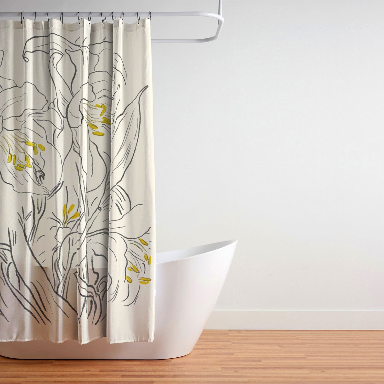 ThingDesign Minimalist Garden flowers Shower Curtain