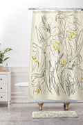 ThingDesign Minimalist Garden flowers Shower Curtain And Mat
