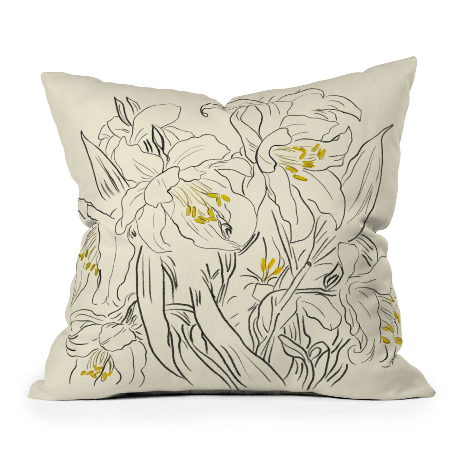 ThingDesign Minimalist Garden flowers Throw Pillow