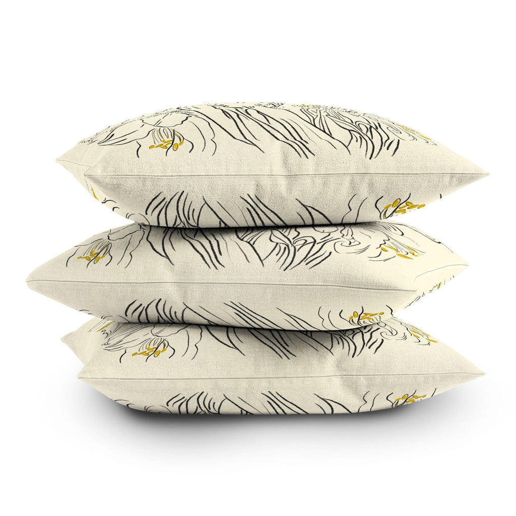 ThingDesign Minimalist Garden flowers Outdoor Throw Pillow