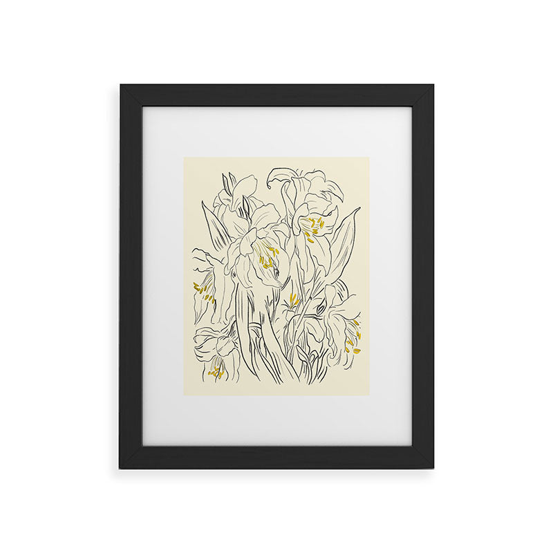 ThingDesign Minimalist Garden flowers Framed Art Print