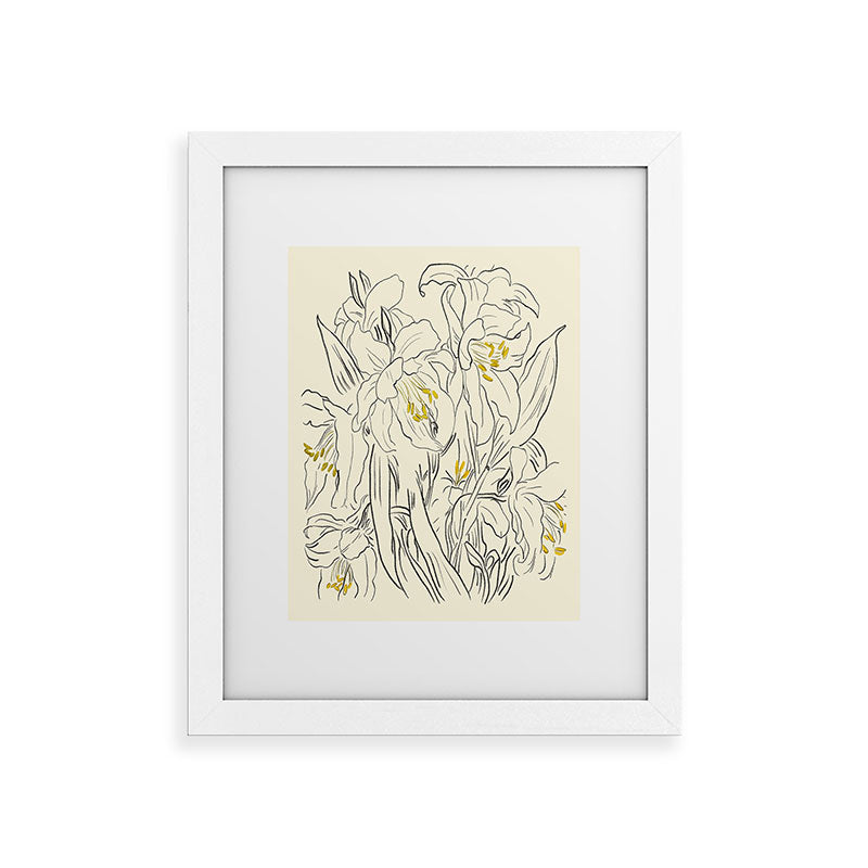 ThingDesign Minimalist Garden flowers Framed Art Print