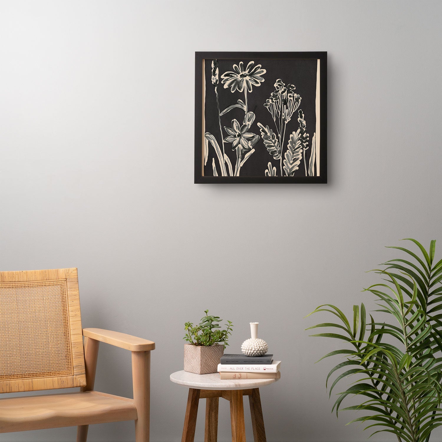 ThingDesign Minimalist wildflowers 3 Framed Wall Art