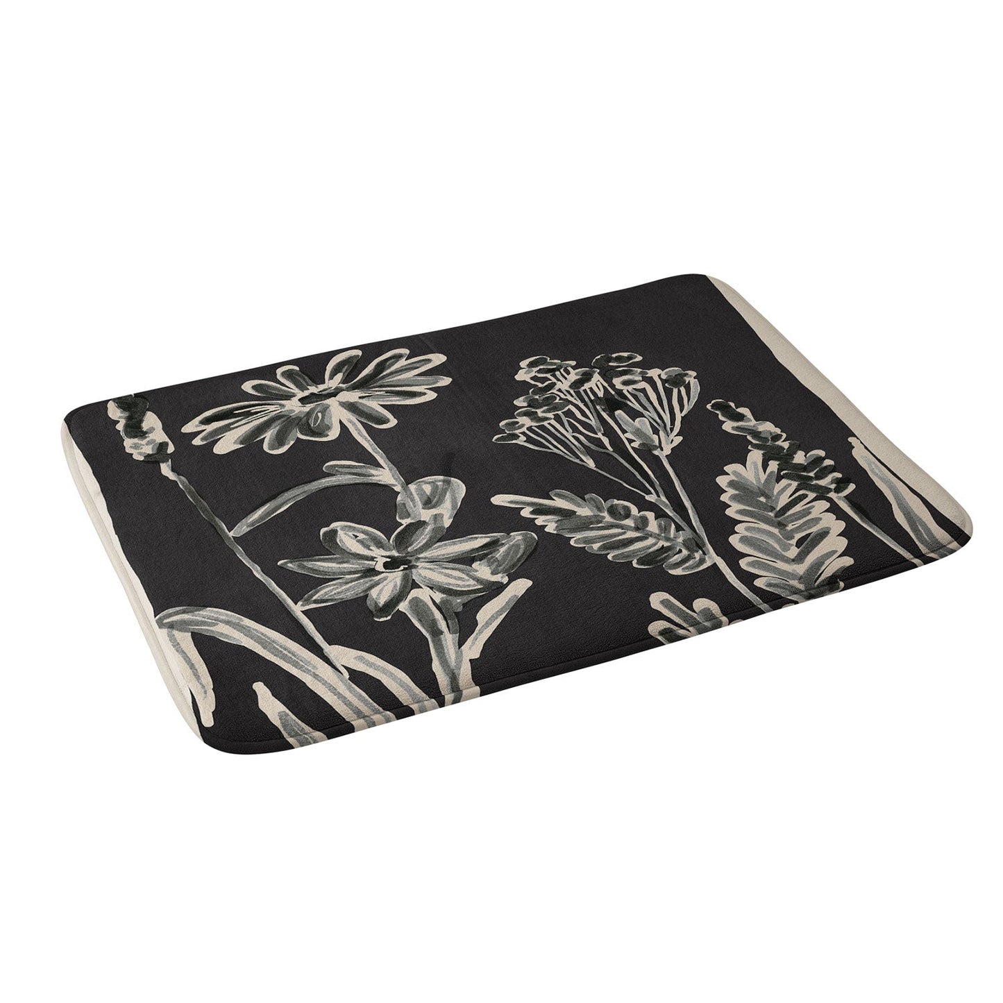 ThingDesign Minimalist wildflowers 3 Memory Foam Bath Mat
