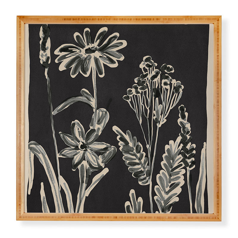 ThingDesign Minimalist wildflowers 3 Framed Wall Art
