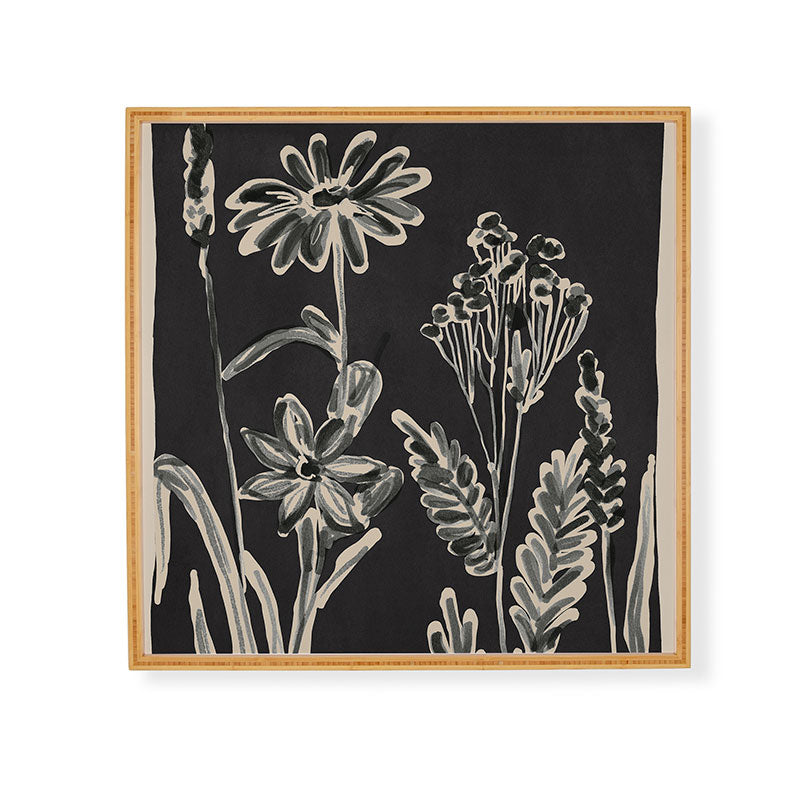 ThingDesign Minimalist wildflowers 3 Framed Wall Art