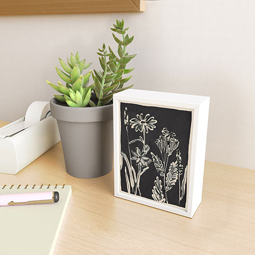 ThingDesign Minimalist wildflowers 3 Framed Mini Art Print