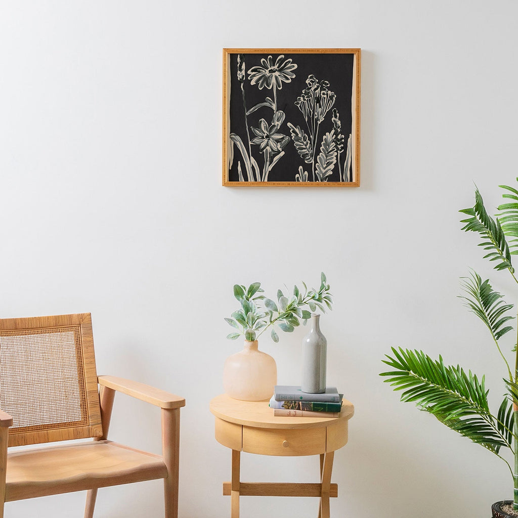 ThingDesign Minimalist wildflowers 3 Framed Wall Art