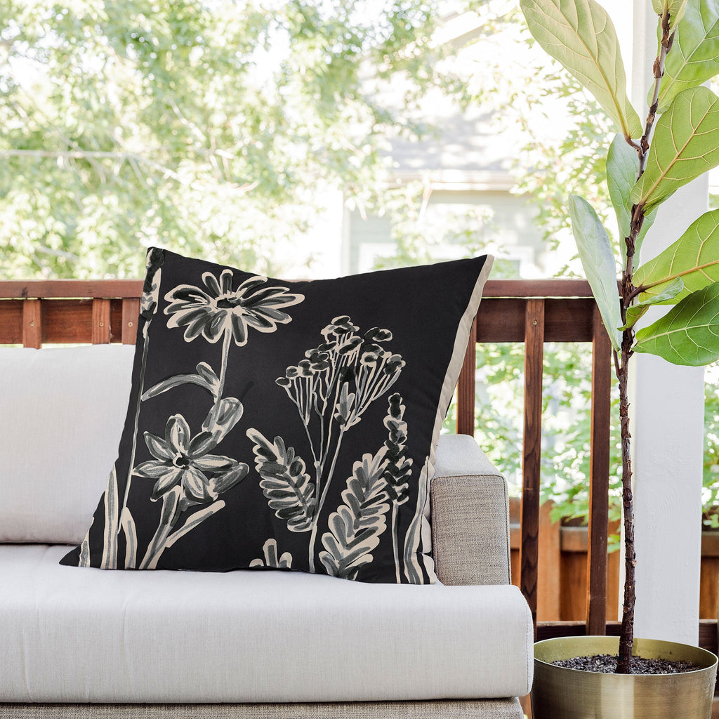 ThingDesign Minimalist wildflowers 3 Outdoor Throw Pillow