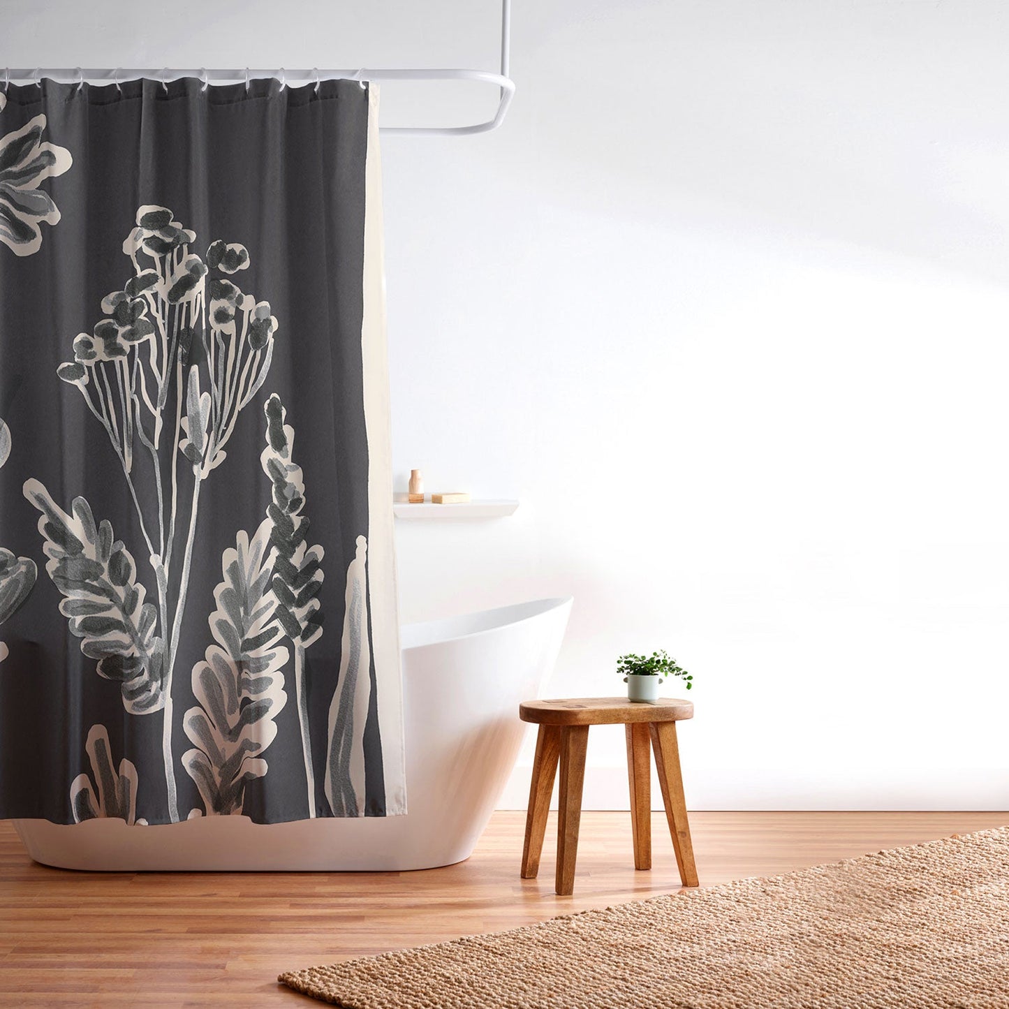 ThingDesign Minimalist wildflowers 3 Shower Curtain