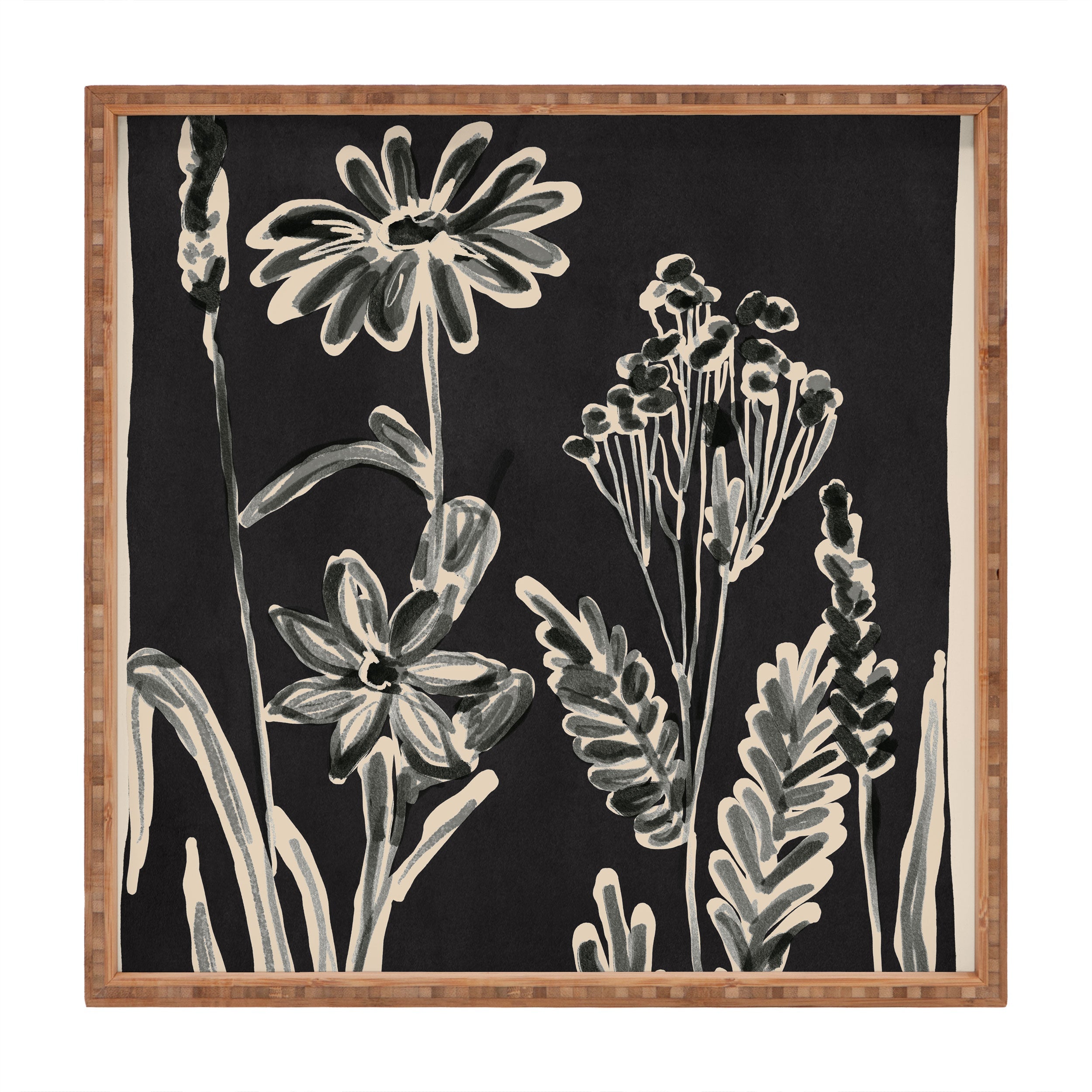 ThingDesign Minimalist wildflowers 3 Square Tray