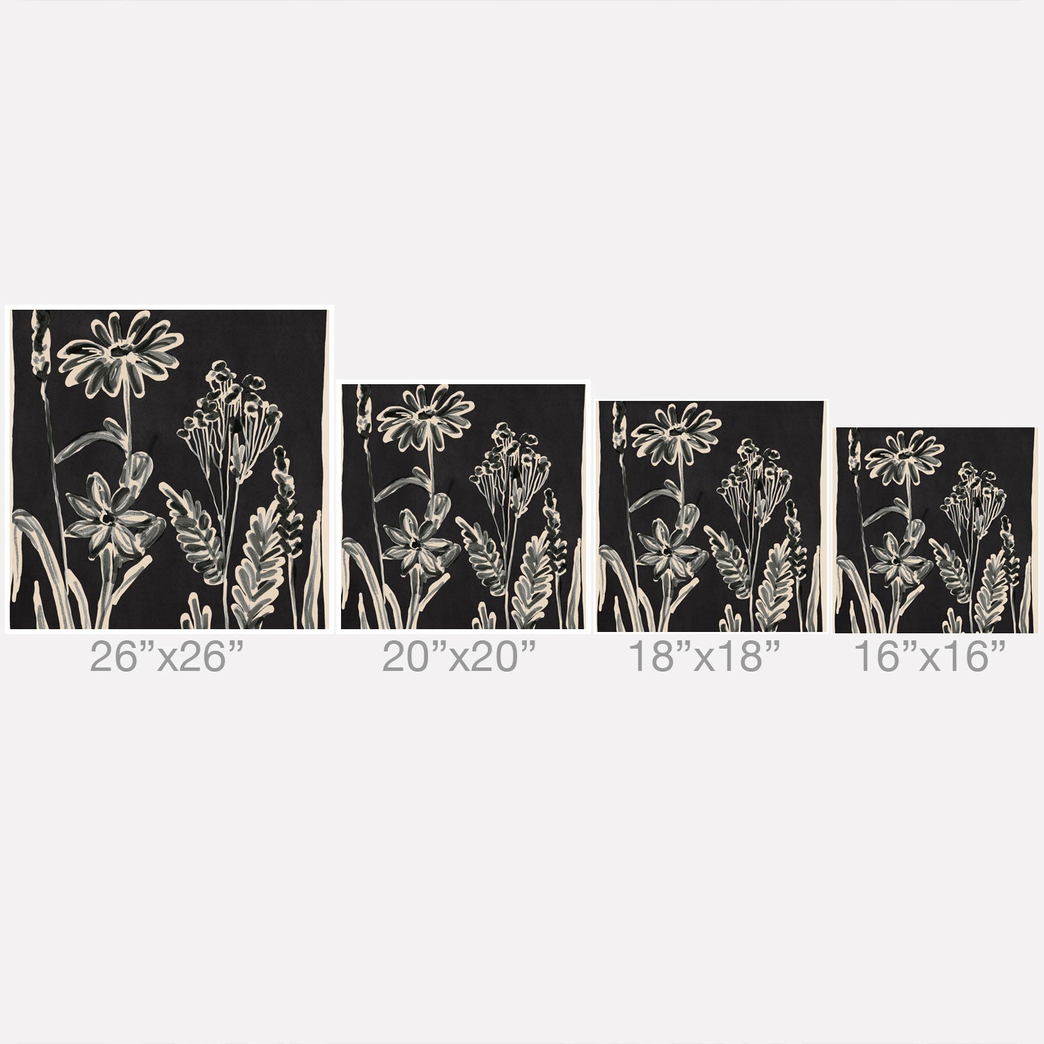 ThingDesign Minimalist wildflowers 3 Outdoor Throw Pillow