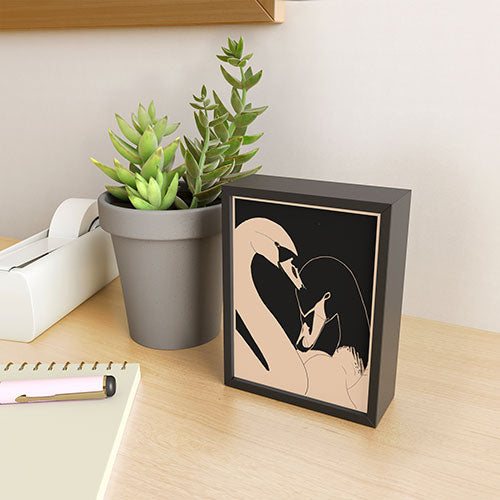 ThingDesign Two Swans I Framed Mini Art Print