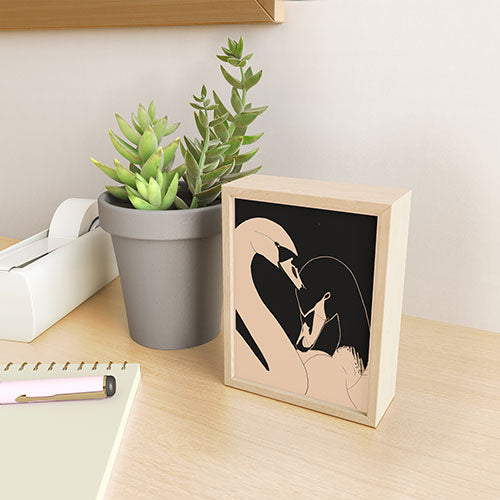 ThingDesign Two Swans I Framed Mini Art Print