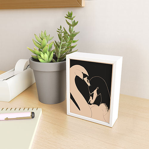 ThingDesign Two Swans I Framed Mini Art Print