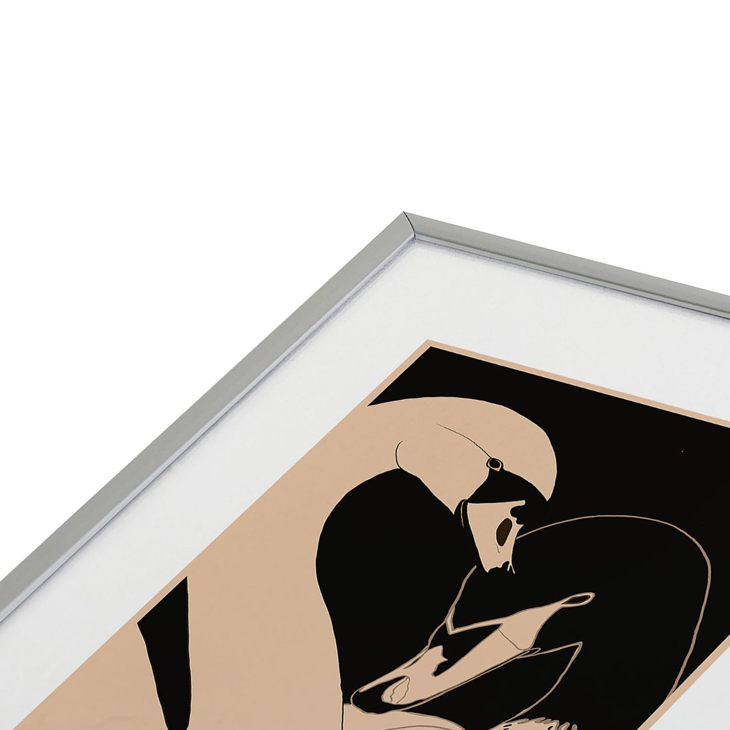 ThingDesign Two Swans I Metal Framed Art Print