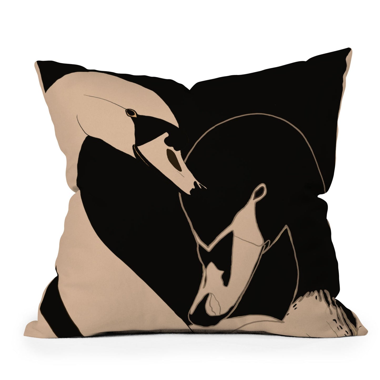 ThingDesign Two Swans I Outdoor Throw Pillow