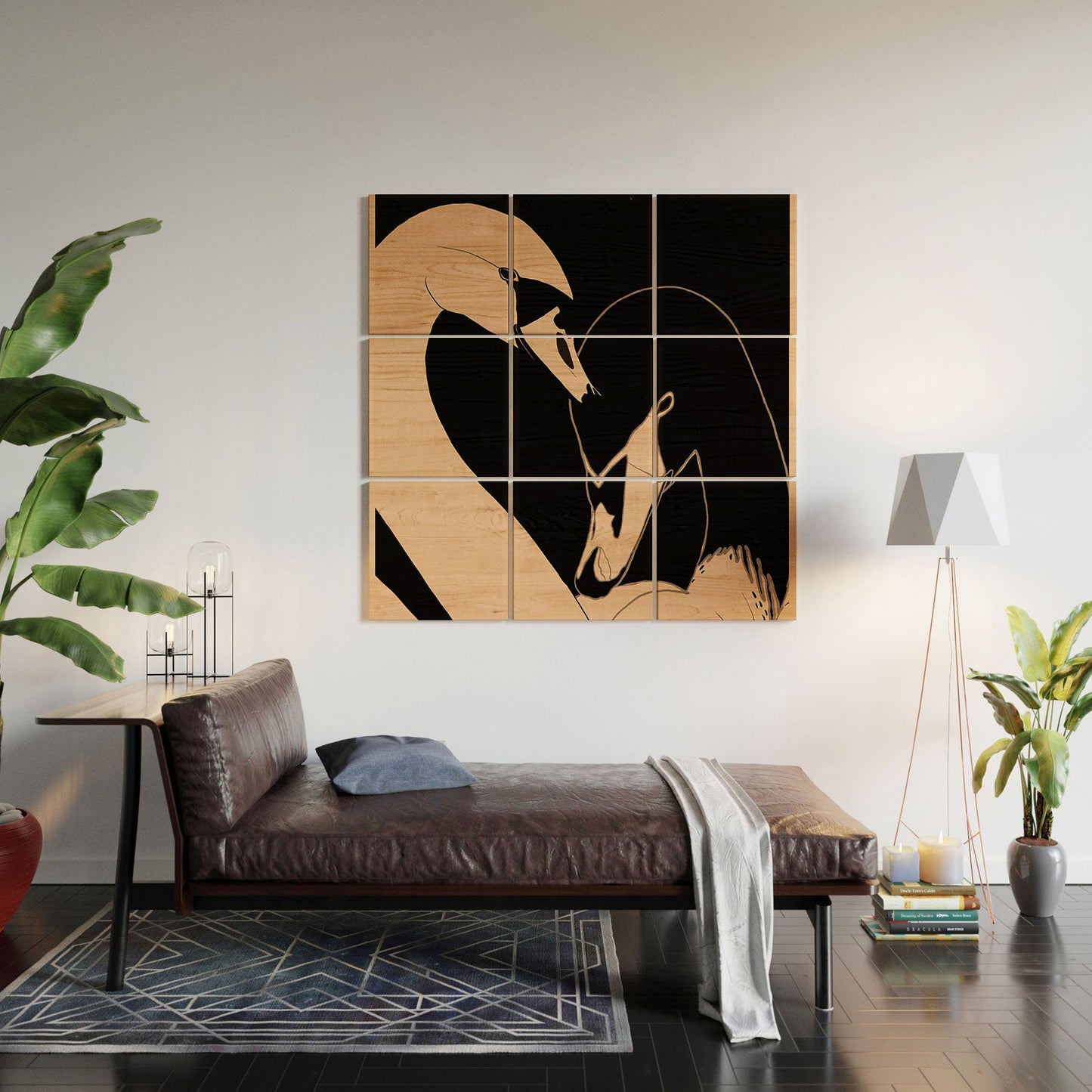 ThingDesign Two Swans I Wood Wall Mural