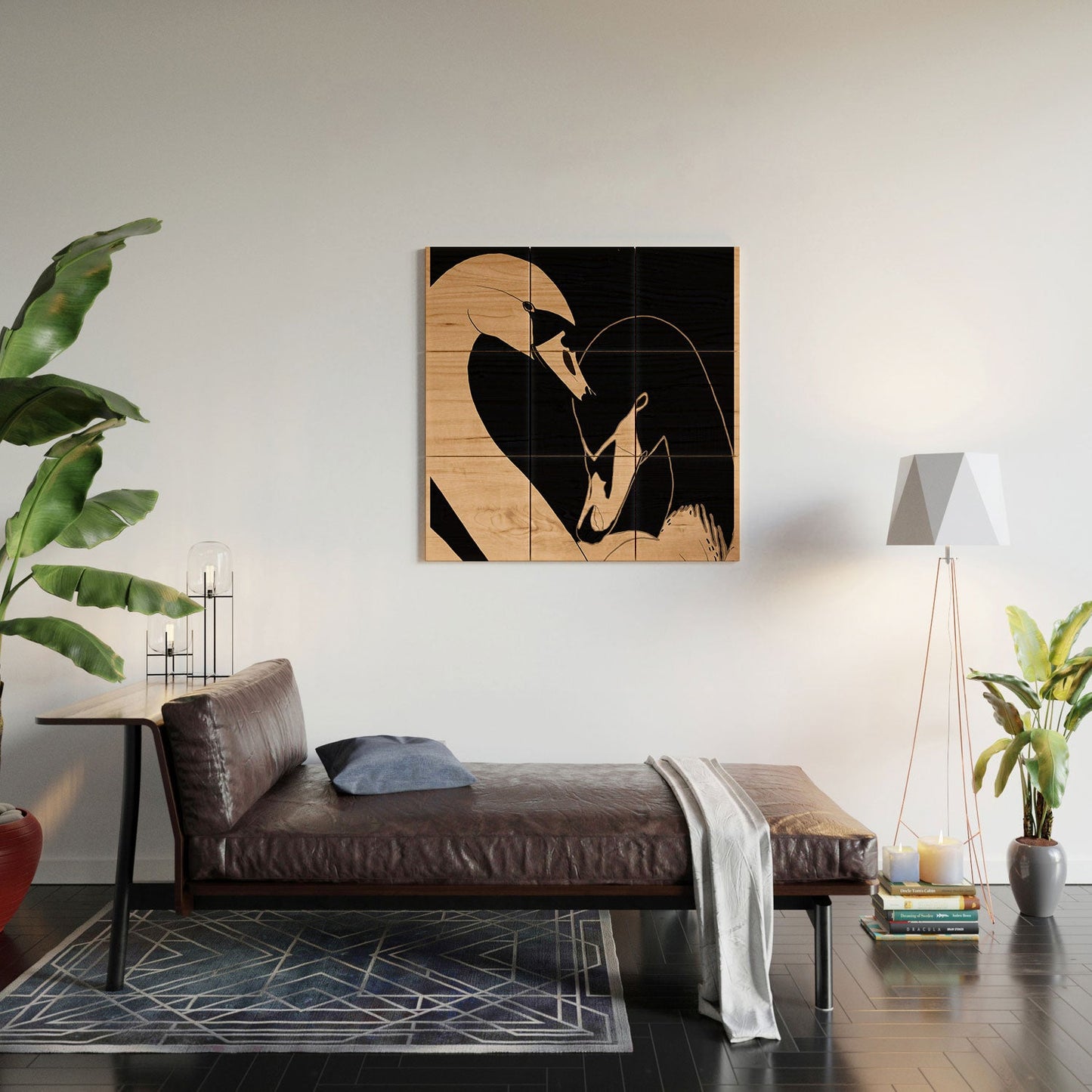 ThingDesign Two Swans I Wood Wall Mural