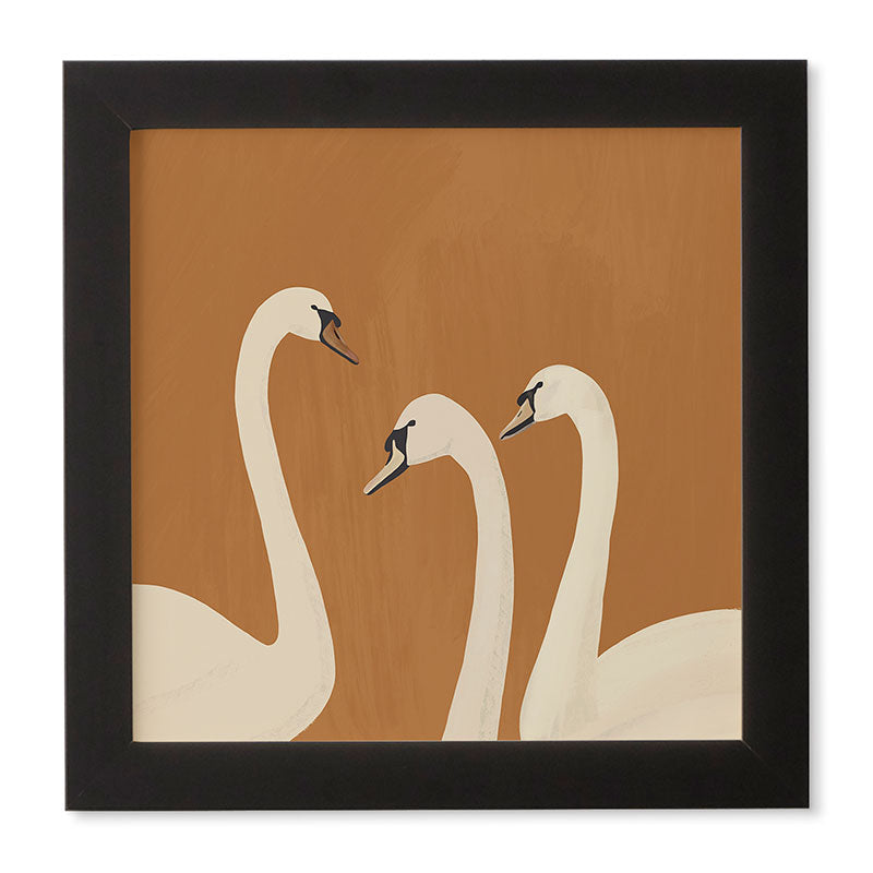 ThingDesign White Swans 2 Framed Wall Art