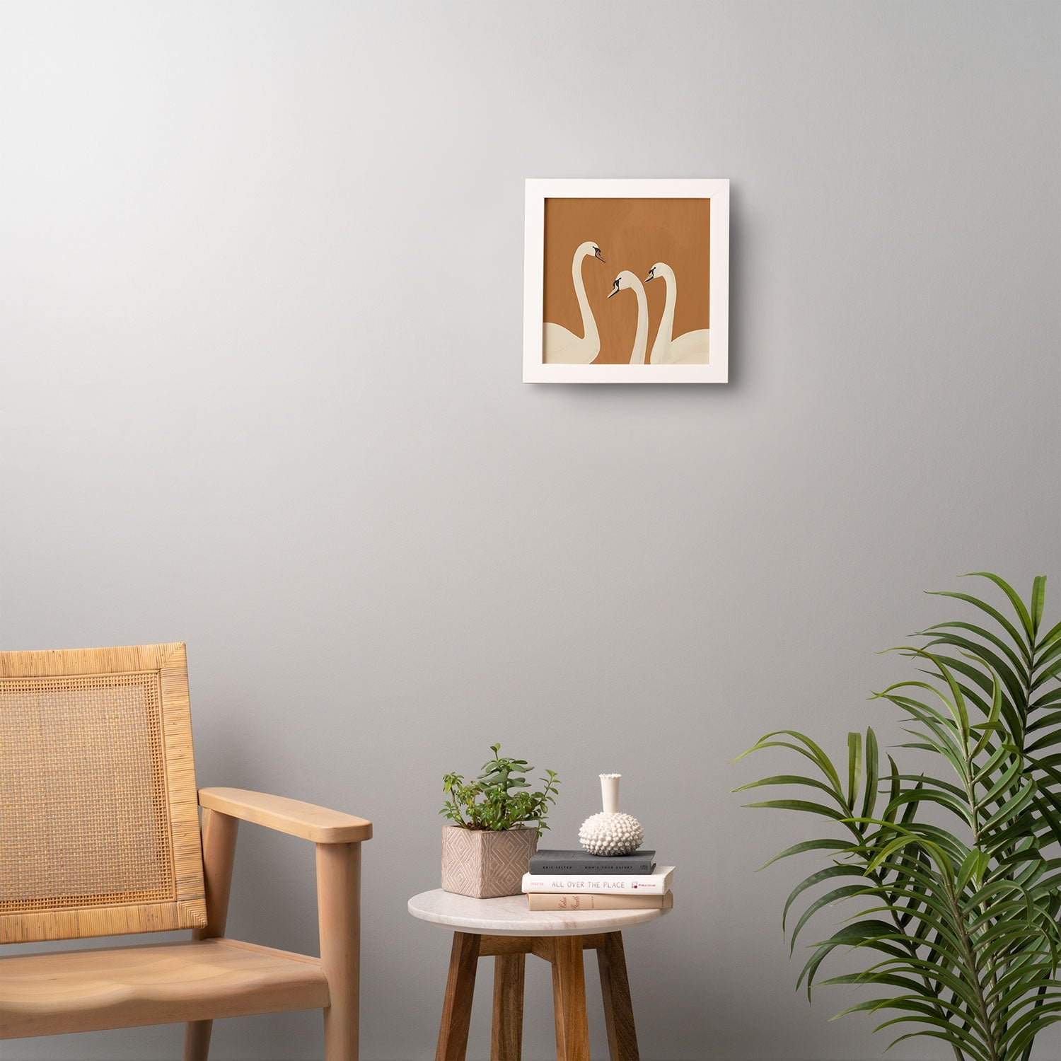 ThingDesign White Swans 2 Framed Wall Art