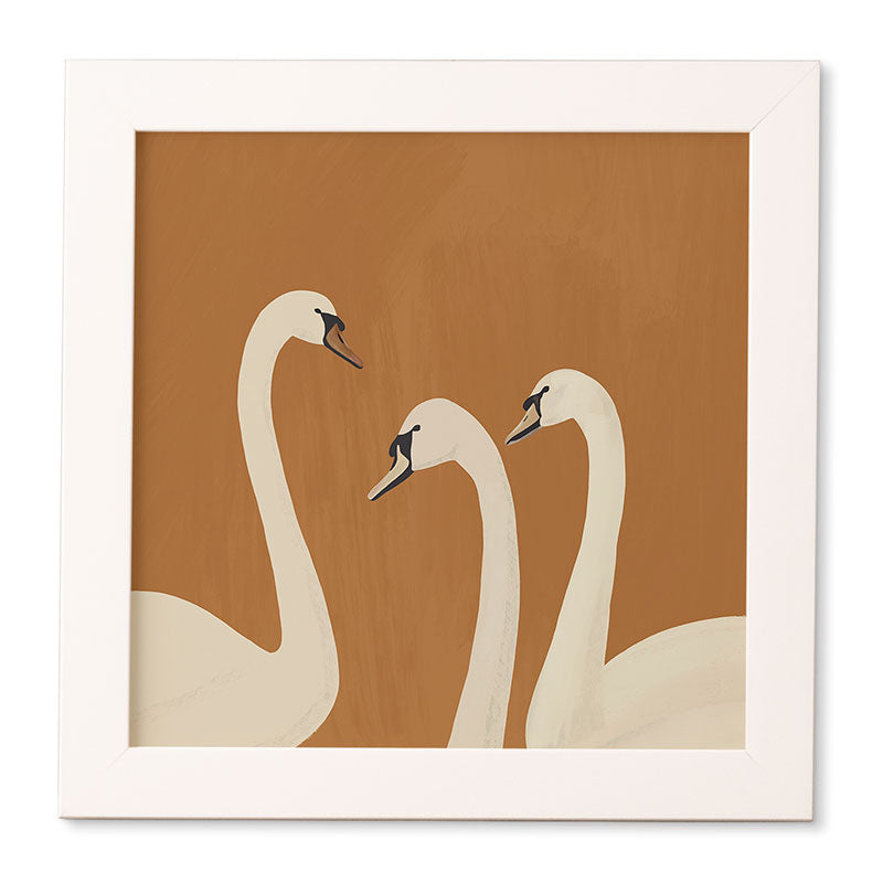 ThingDesign White Swans 2 Framed Wall Art