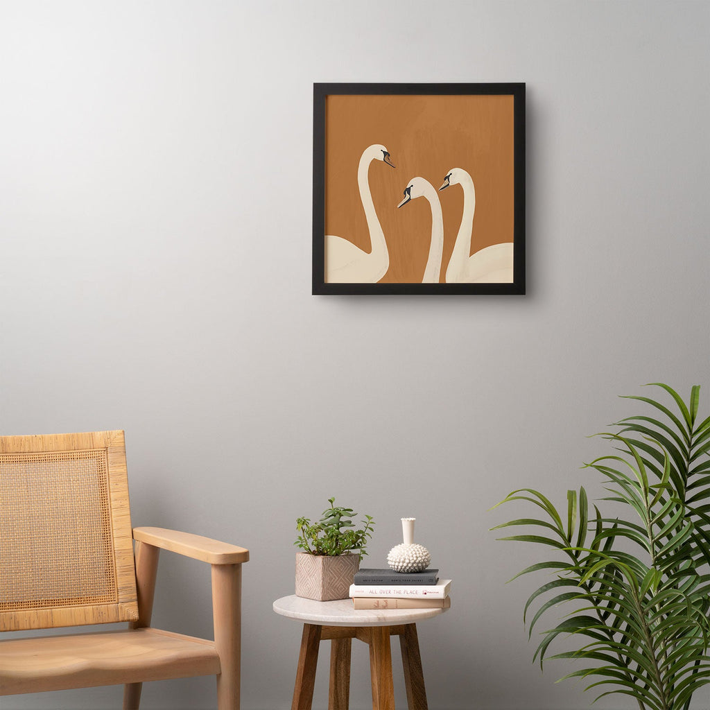 ThingDesign White Swans 2 Framed Wall Art