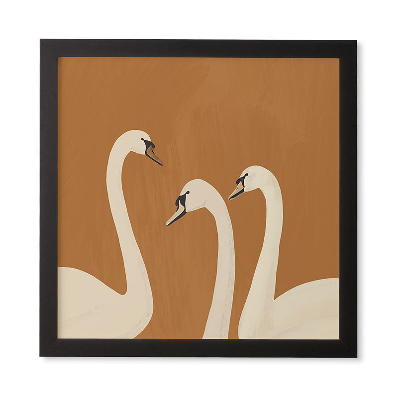 ThingDesign White Swans 2 Framed Wall Art