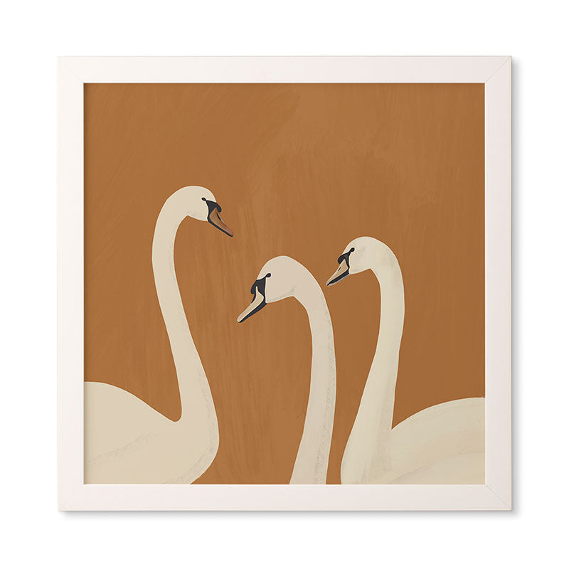 ThingDesign White Swans 2 Framed Wall Art