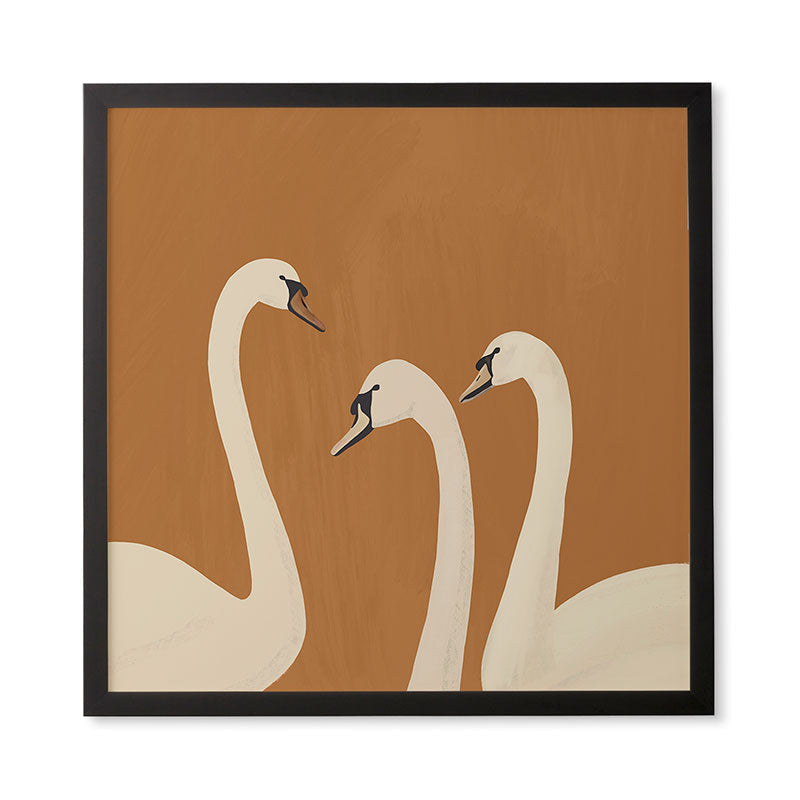 ThingDesign White Swans 2 Framed Wall Art