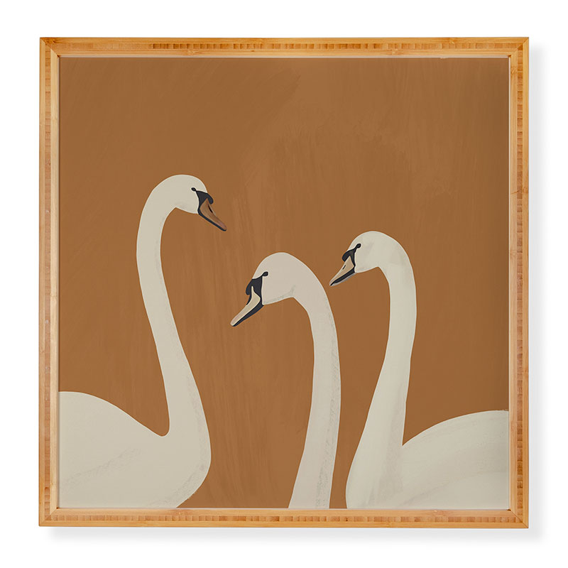 ThingDesign White Swans 2 Framed Wall Art