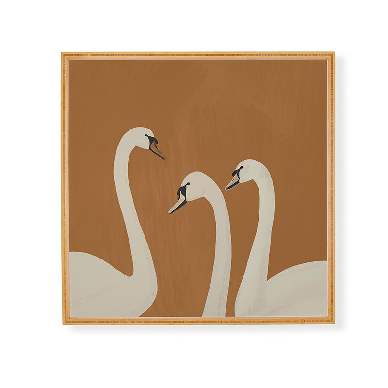 ThingDesign White Swans 2 Framed Wall Art