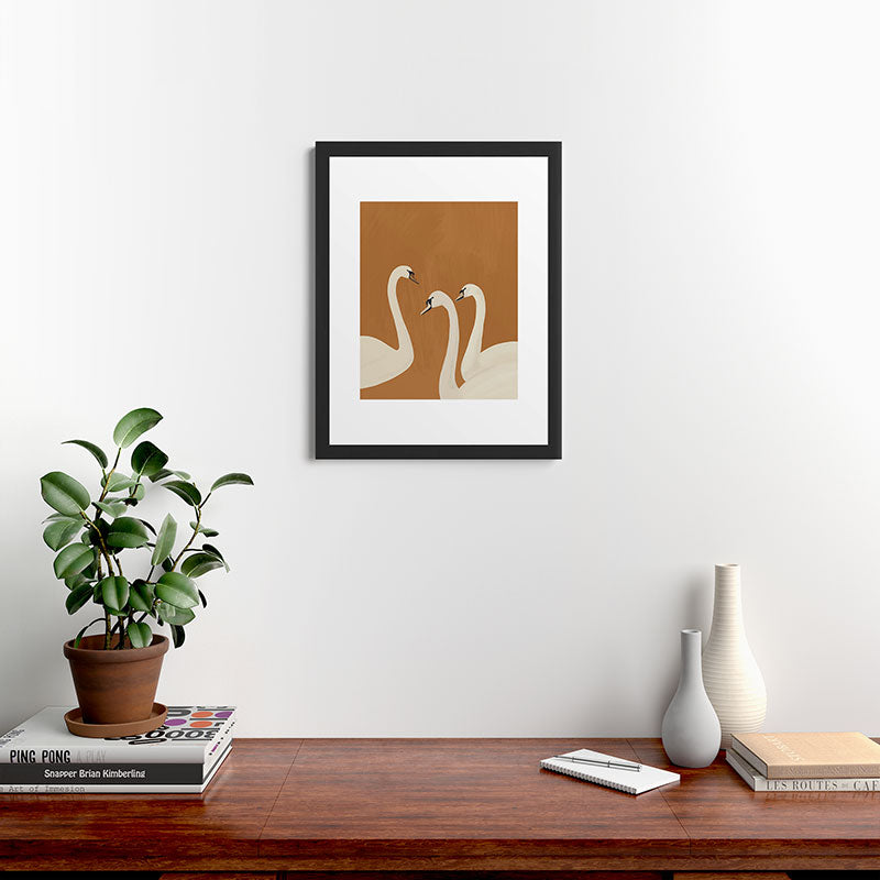 ThingDesign White Swans 2 Framed Art Print