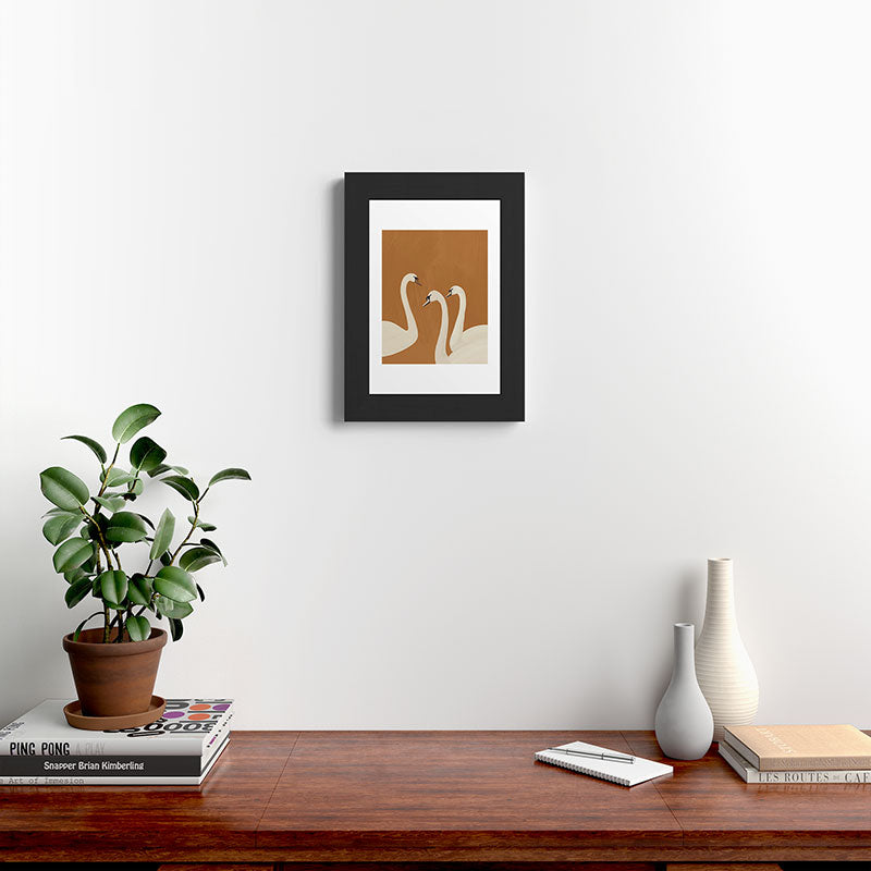 ThingDesign White Swans 2 Framed Art Print