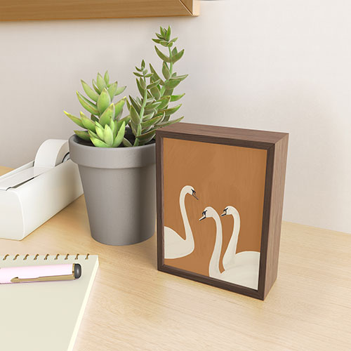 ThingDesign White Swans 2 Framed Mini Art Print