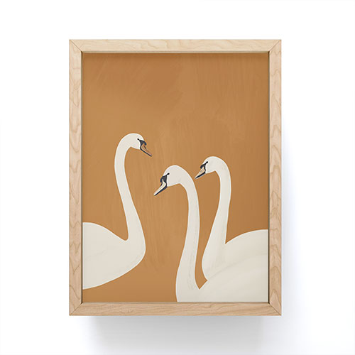 ThingDesign White Swans 2 Framed Mini Art Print