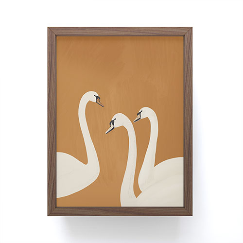 ThingDesign White Swans 2 Framed Mini Art Print