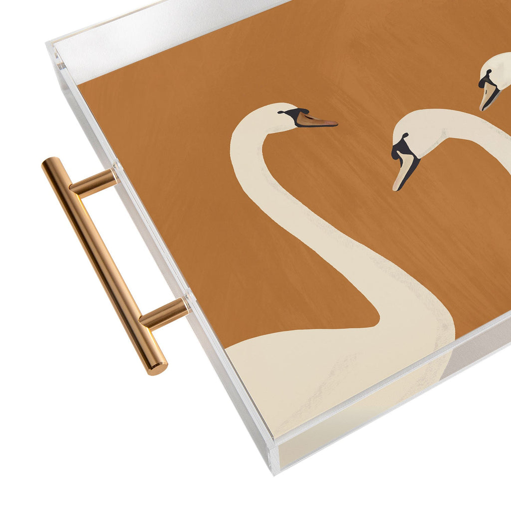ThingDesign White Swans 2 Acrylic Tray